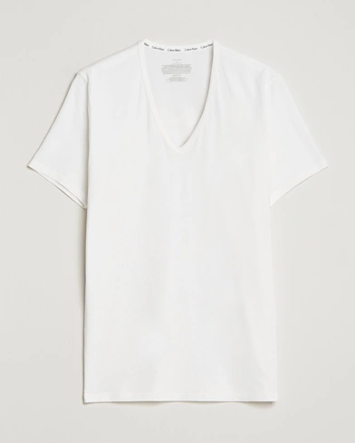 Herre | T-Shirts | Calvin Klein | Cotton V-Neck Tee 2-Pack White