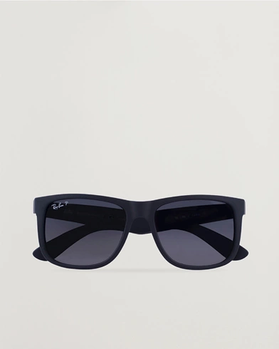 Herre | Firkantede solbriller | Ray-Ban | 0RB4165 Justin Polarized Wayfarer Sunglasses Black/Grey