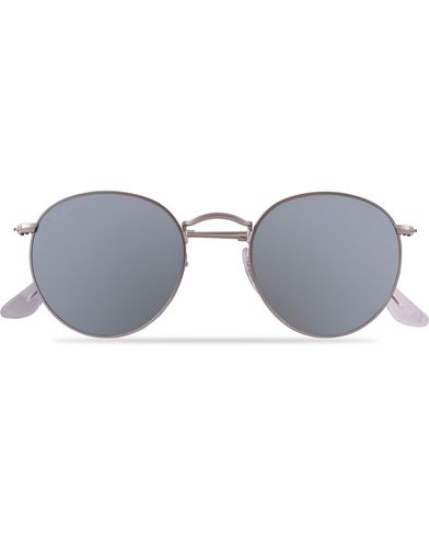 Herre | Solbriller | Ray-Ban | 0RB3447 Round Sunglasses Matte Silver/Silver Mirror
