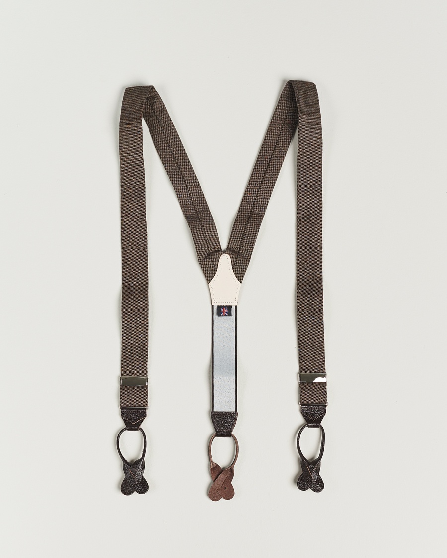Albert Thurston Donegal Tweed Braces 40mm Dark Brown – Brun