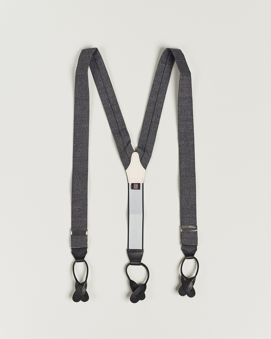Albert Thurston Donegal Tweed Braces 40mm Dark Grey – Grå