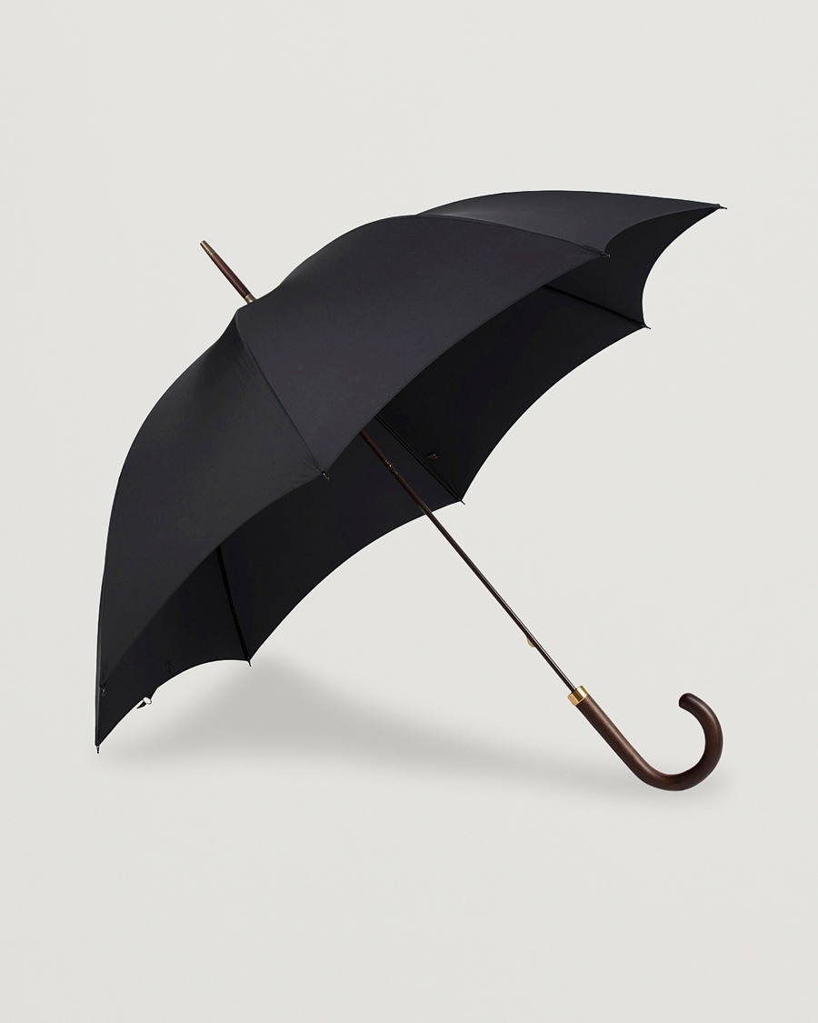 Fox Umbrellas Polished Hardwood Umbrella Black – Sort