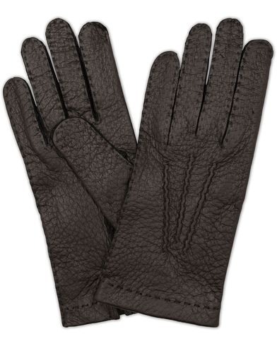 Promenadehandskerne |  Peccary Handsewn Unlined Glove Black