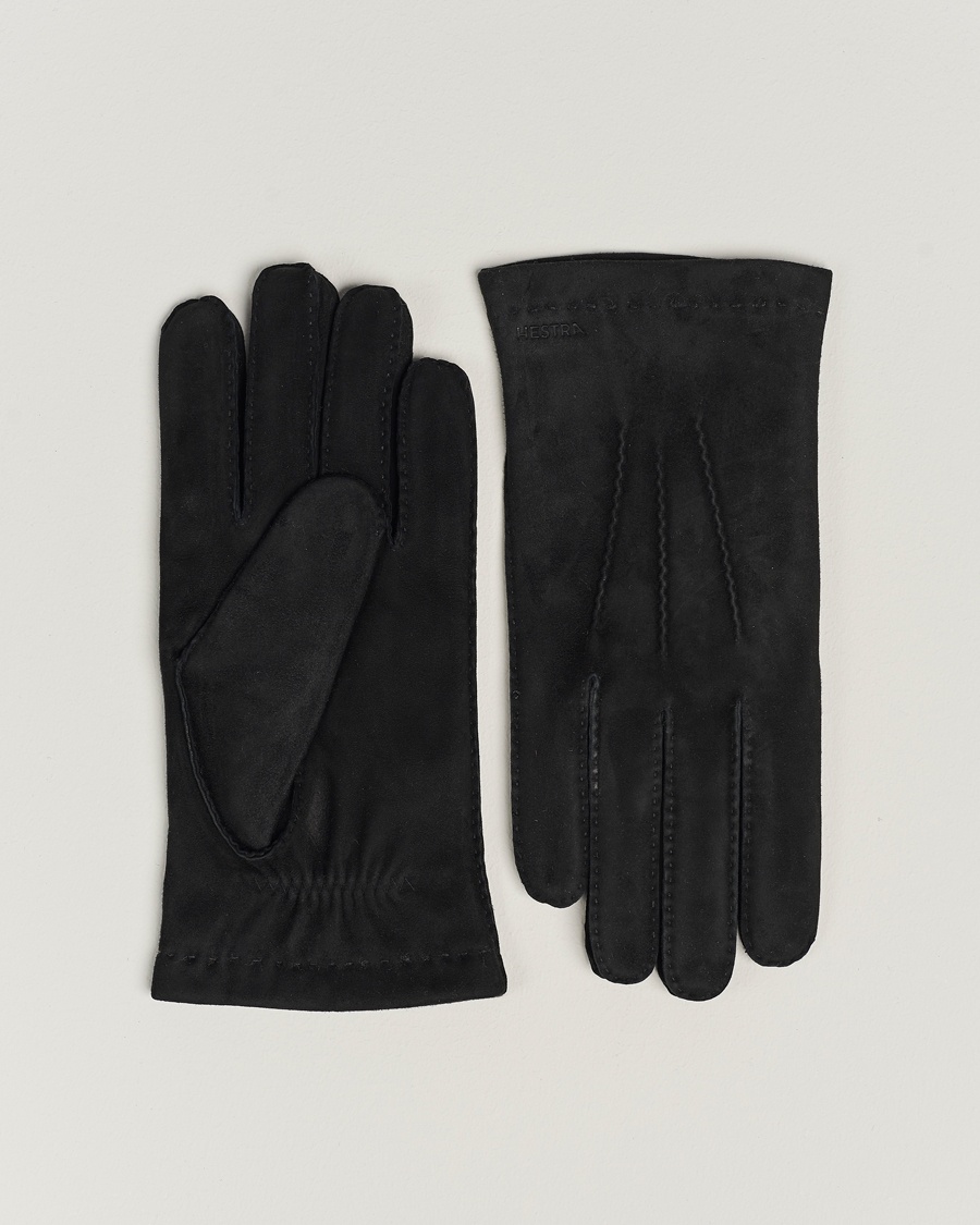 Hestra Arthur Wool Lined Suede Glove Black – Sort