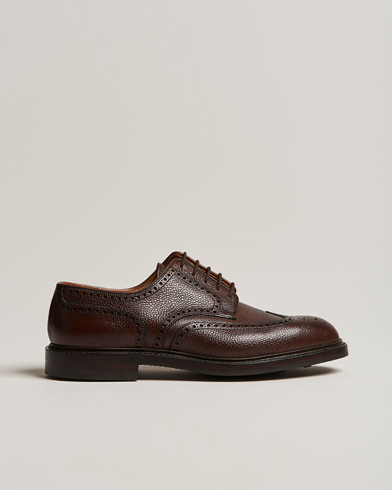Håndlavede sko |  Pembroke Derbys Dark Brown Grained Calf
