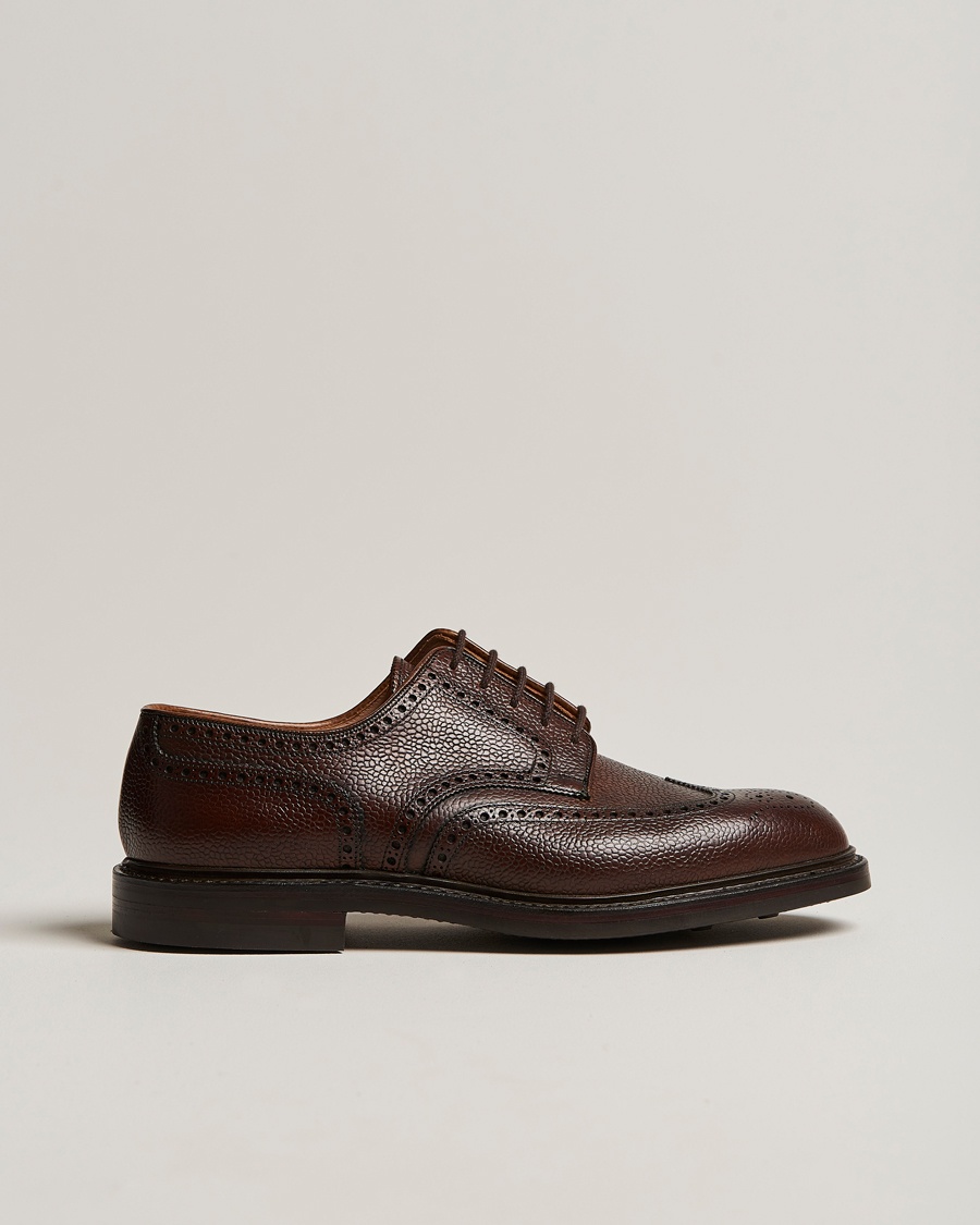 Crockett & Jones Pembroke Derbys Dark Brown Grained Calf