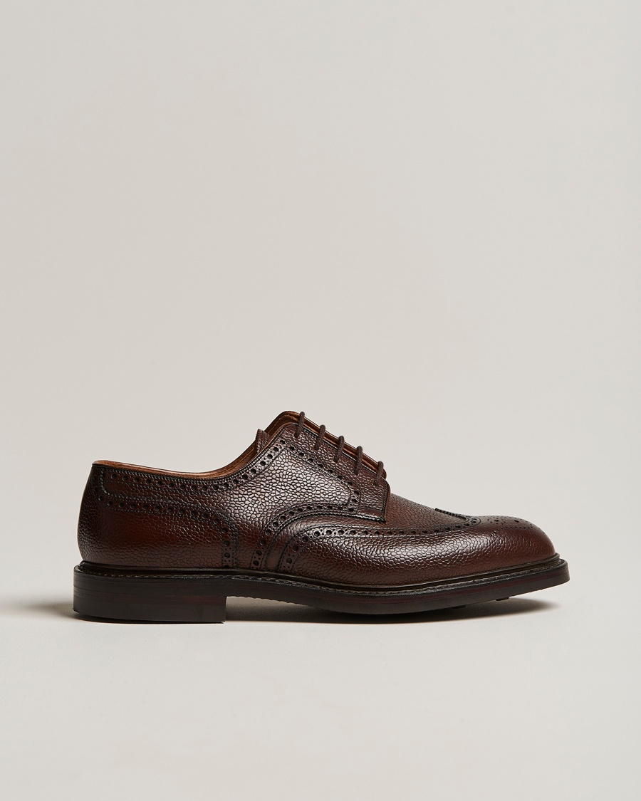 Crockett & Jones Pembroke Derbys Dark Brown Grained Calf – Brun