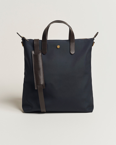 Herre | Tote bags | Mismo | M/S Nylon Shopper Bag  Navy/Dark Brown