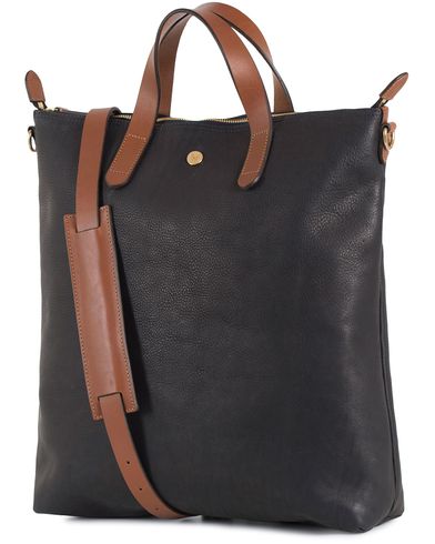  Leather Shopper Bag Navy/Cuoio