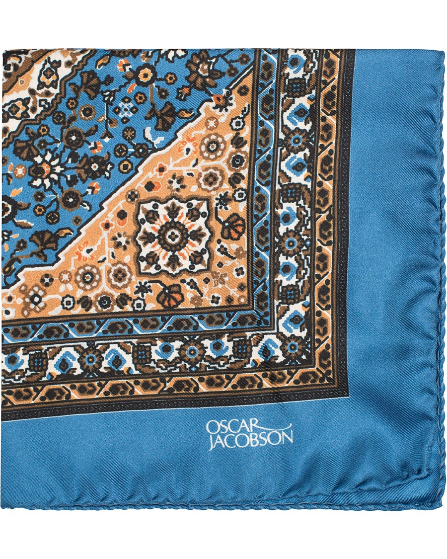  Carpet Design Paisley Pocket Square Light  Blue