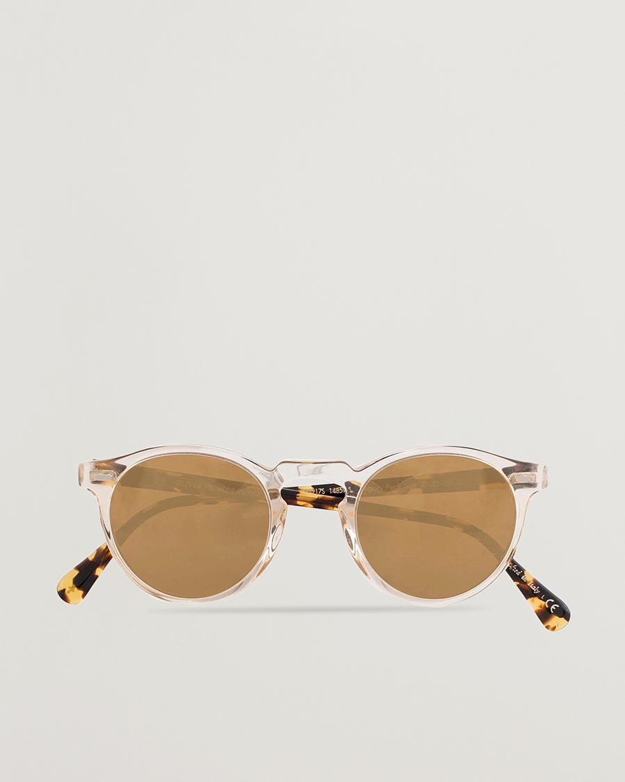 Oliver Peoples Gregory Peck Sunglasses Honey/Gold Mirror – Brun