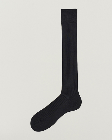Herre |  | Pantherella | Baffin Silk Long Sock Black