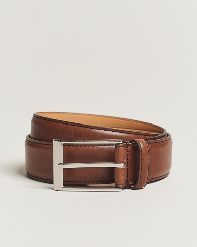 Herre | Bælter | Tiger of Sweden | Helmi Leather 3,5 cm Belt Brown