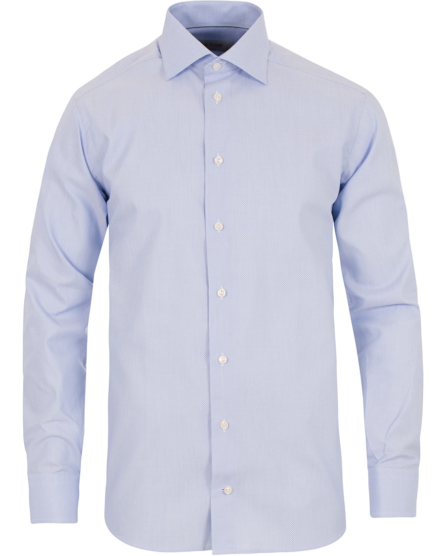  Slim Fit Cut Away Micro Print Shirt Blue