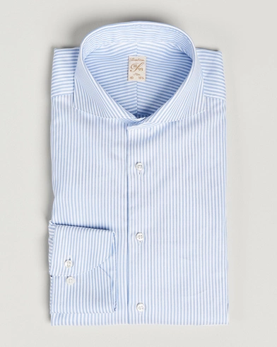 Herre | Tøj | Stenströms | 1899 Slimline Supima Cotton Striped Shirt White/Blue