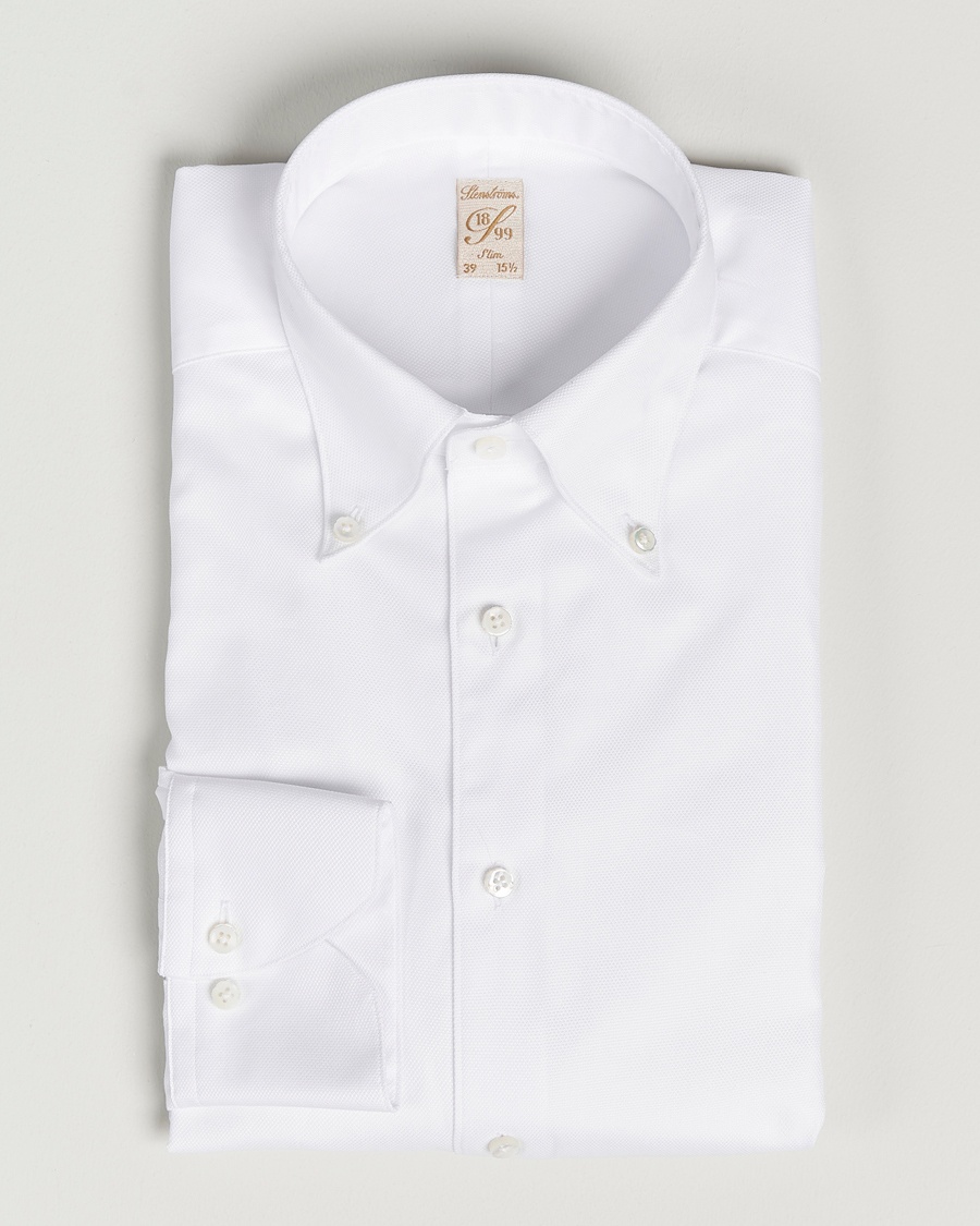 Stenströms 1899 Slimline Supima Cotton Structure Shirt White