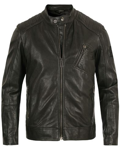  V Racer Leather Jacket Black