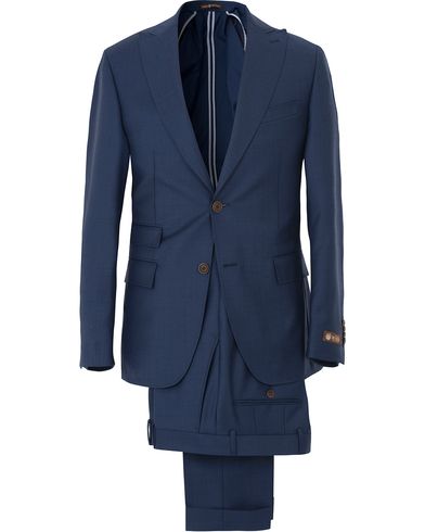  Frank Wool Solid Vitale Barberis Peak Lapel Suit Navy