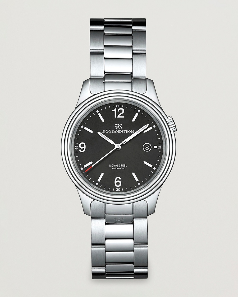 Sjöö Sandström Royal Steel Classic 41mm Black and Steel – Sølv
