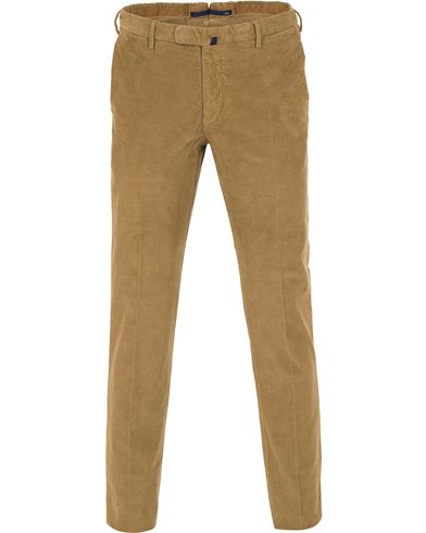  Slim Fit Garment Dyed Baby Corduroy Trousers Light Brown