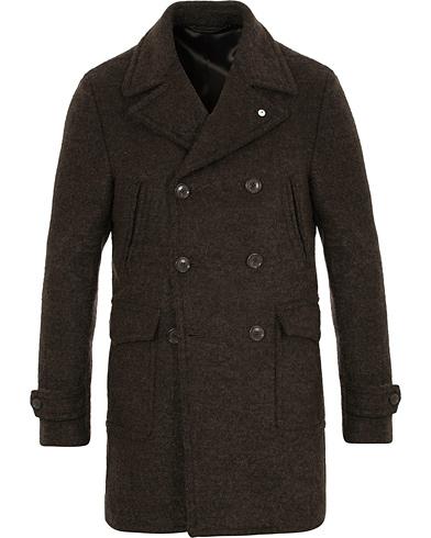  Wool Double Breasted Coat Brown