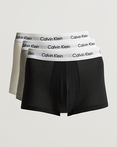 Herre | Trunks | Calvin Klein | Cotton Stretch Low Rise Trunk 3-Pack Black/White/Grey