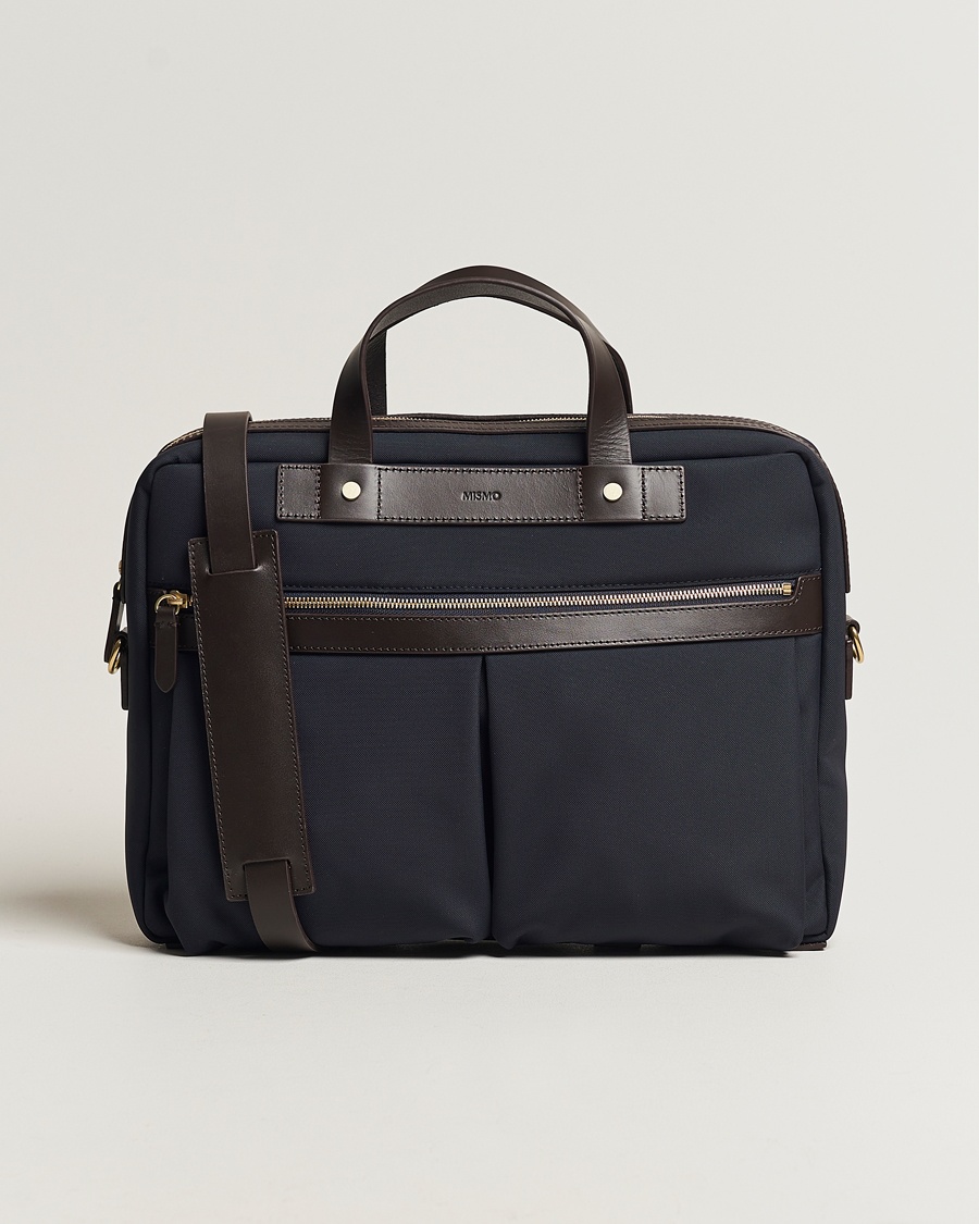 Mismo M/S Nylon Office Navy/Dark Brown – Blå
