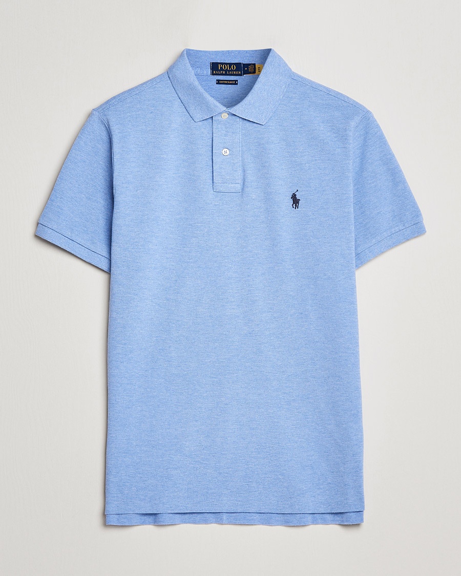 Polo Ralph Lauren Custom Slim Fit Polo Isle Heather – Blå