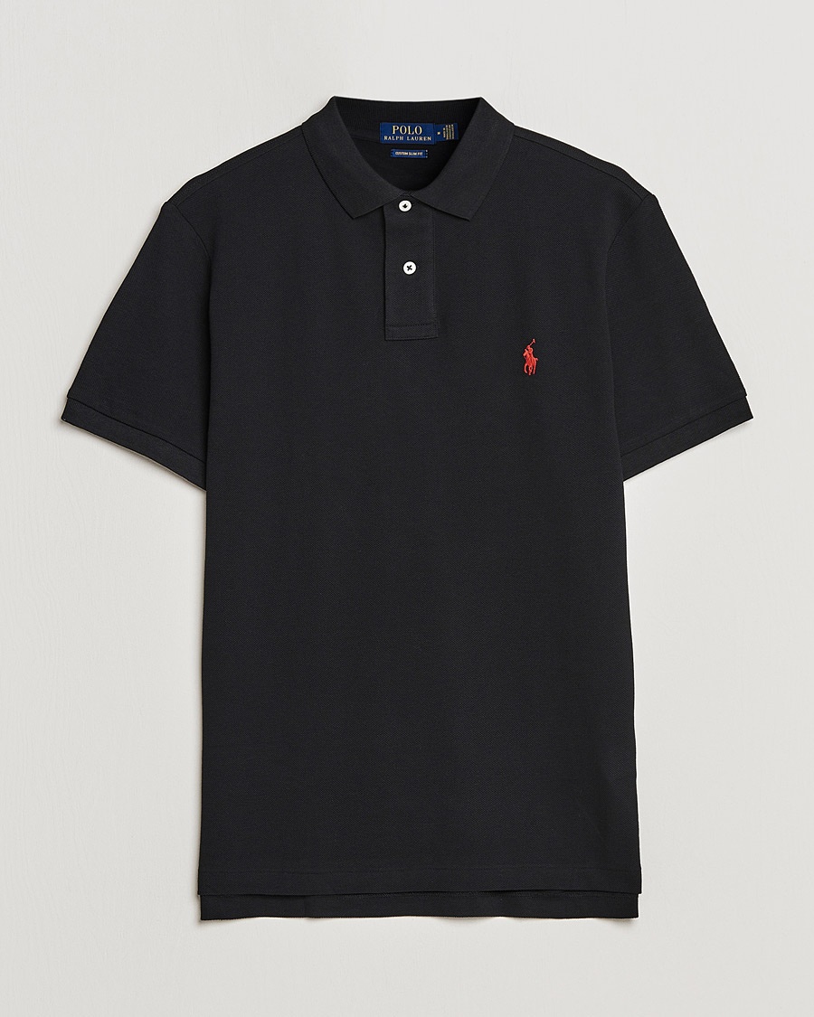 Polo Ralph Lauren Custom Slim Fit Polo Black – Sort