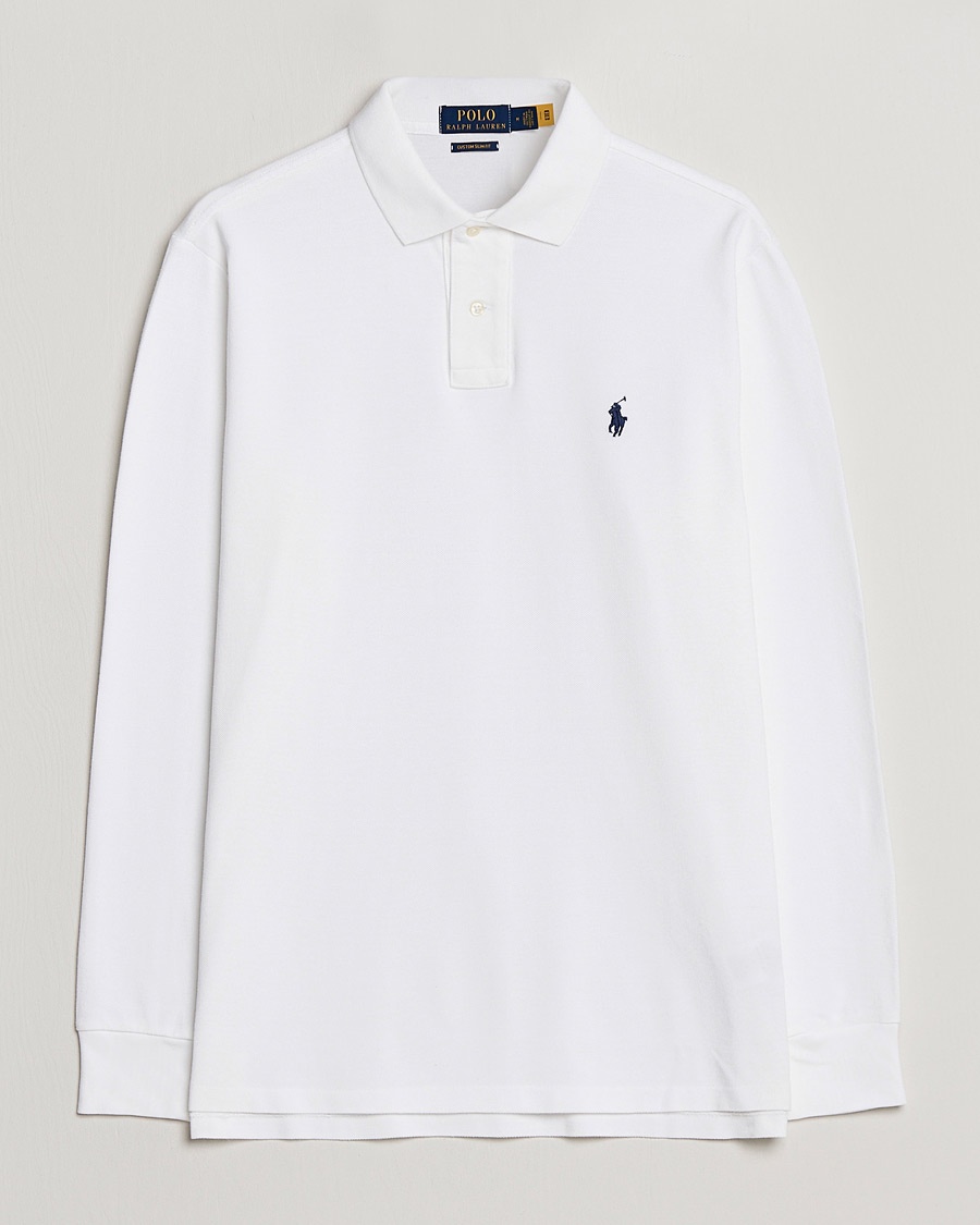 Polo Ralph Lauren Custom Slim Fit Long Sleeve Polo White – Hvid