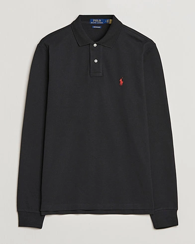Herre | Langærmede polotrøjer | Polo Ralph Lauren | Custom Slim Fit Long Sleeve Polo Polo Black