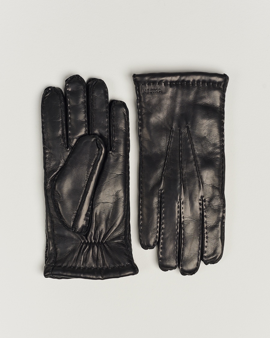 Hestra George Lambskin Hairsheep Glove Black – Sort