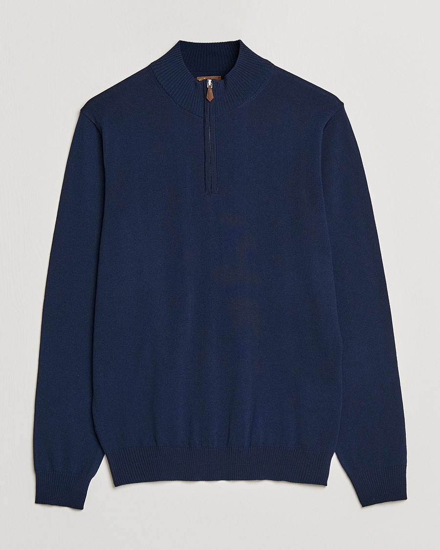 Stenströms Merino Wool Half Zip Navy – Blå