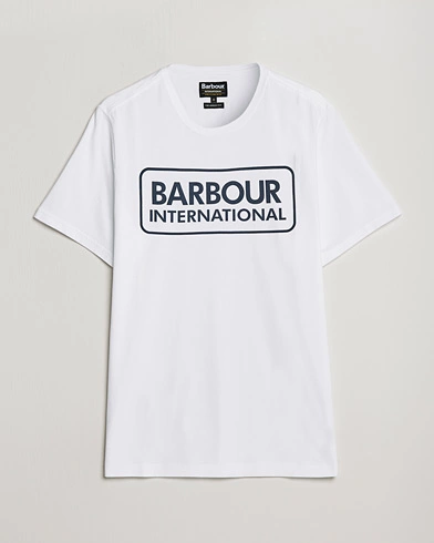 Herre |  | Barbour International | Large Logo Crew Neck Tee White