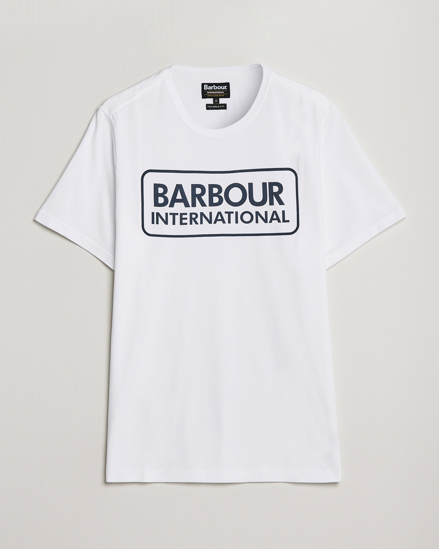 Barbour International Large Logo Crew Neck Tee White – Hvid