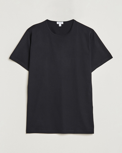 Herre | Kortærmede t-shirts | Sunspel | Superfine Cotton Crew Neck Tee Black