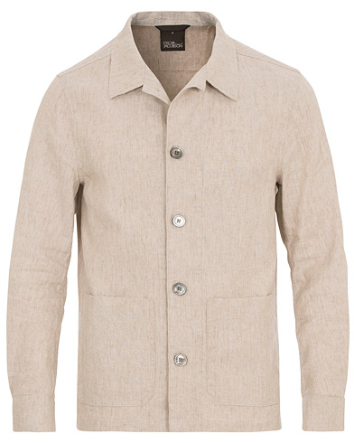  Hannes Cotton/Linen Garment Wash Shirt Jacket Beige