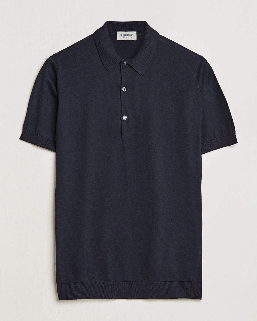 Herre | | John Smedley | Adrian Slim Fit Sea Island Polo Navy