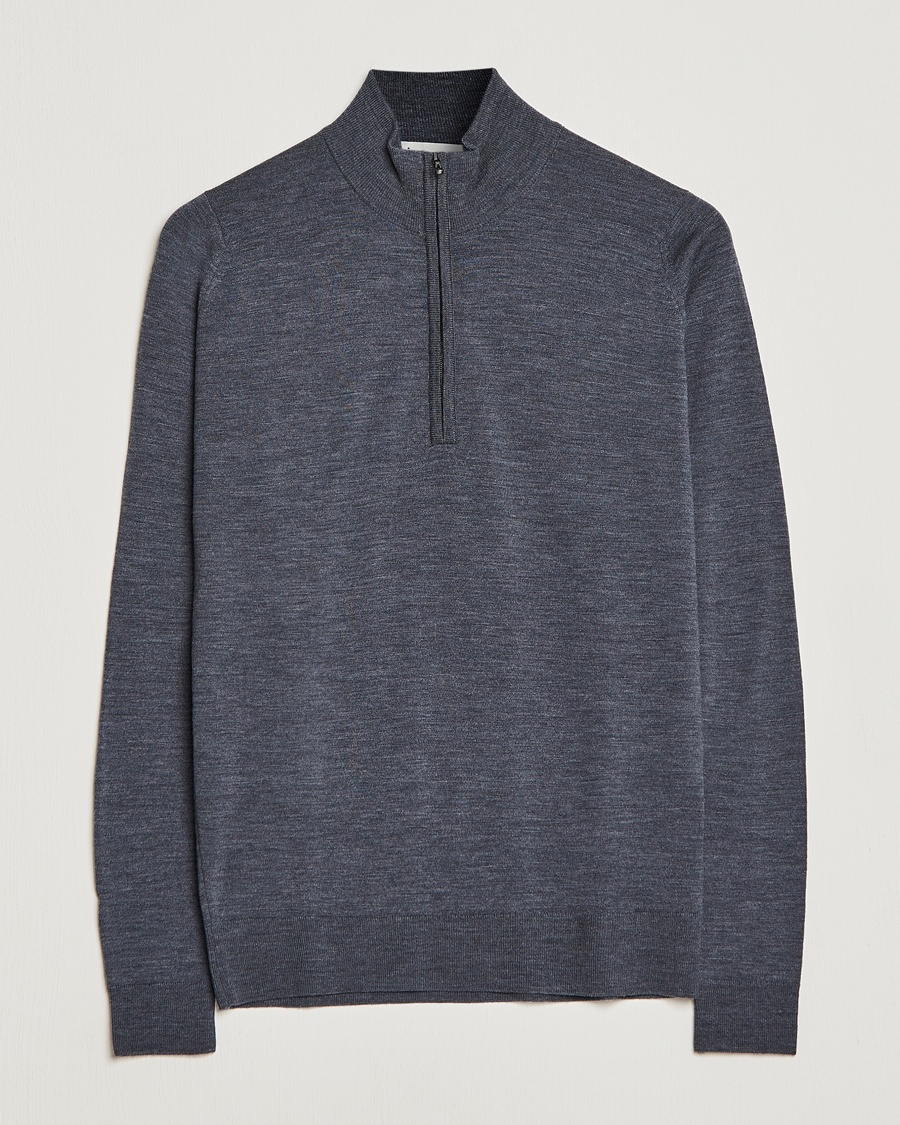  Barrow Extra Fine Merino Half Zip Charcoal