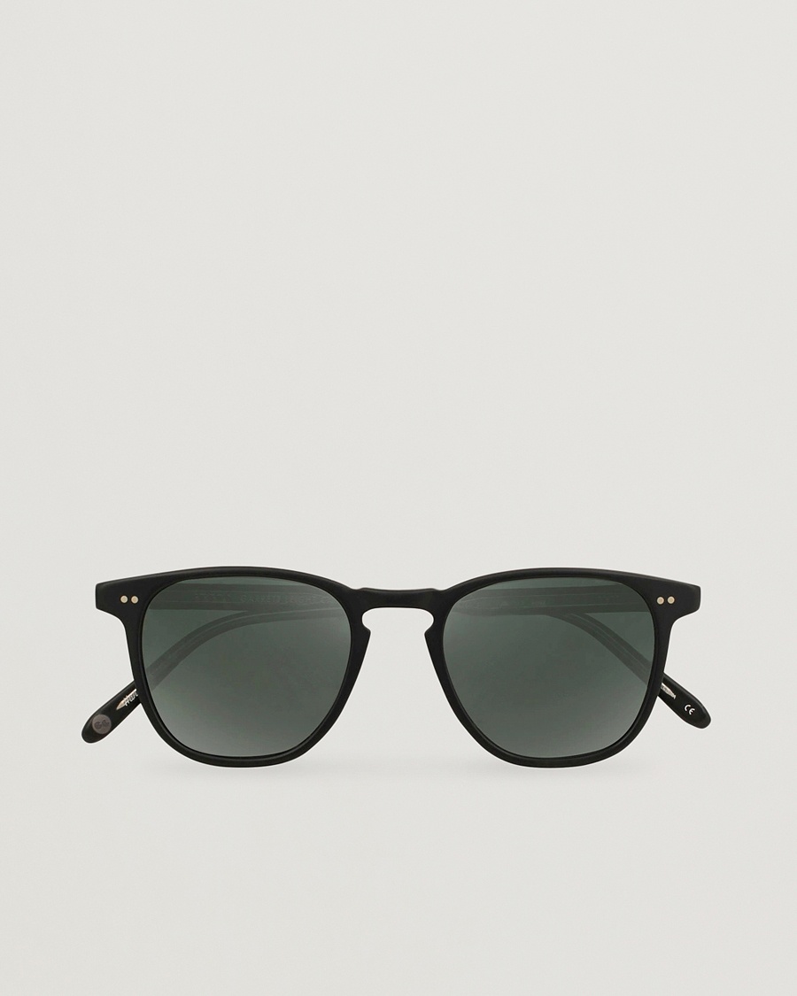 Garrett Leight Brooks 47 Sunglasses Matte Black/Blue Smoke Polarized Billede af Garrett Leight Brooks 47 Sunglasses Matte Black/Blue Smoke Polarized