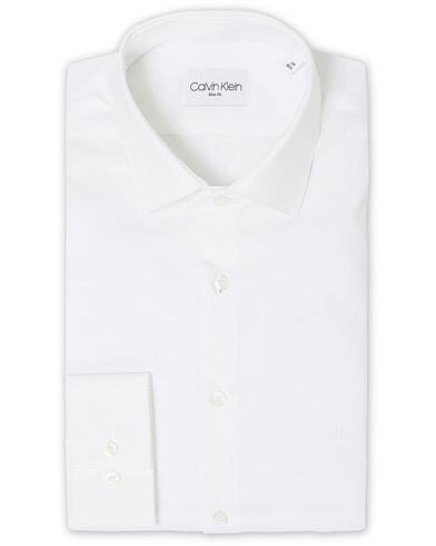 Businessskjorter |  Bari Slim Fit Stretch Poplin Shirt White