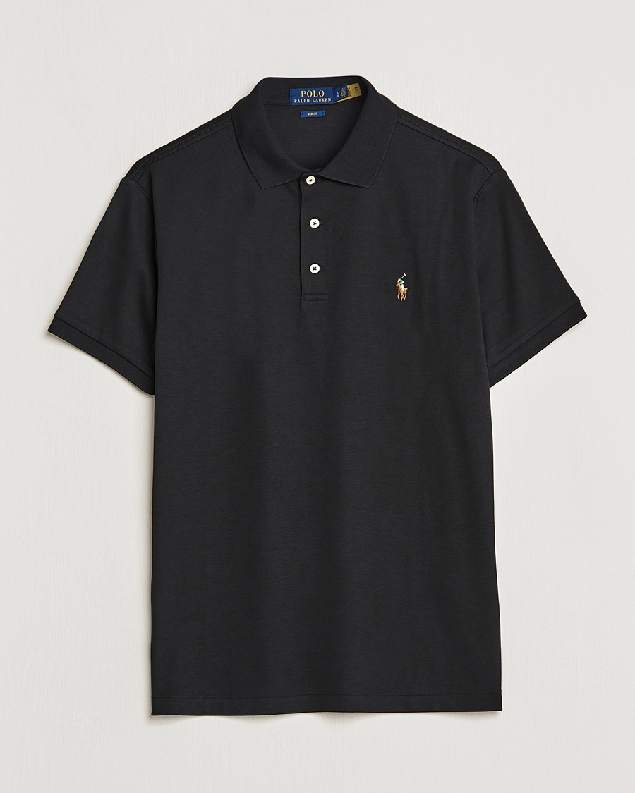 Polo Ralph Lauren Slim Fit Pima Cotton Polo Polo Black – Sort