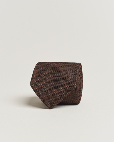 Slips |  Silk Grenadine Handrolled 8 cm Tie Brown