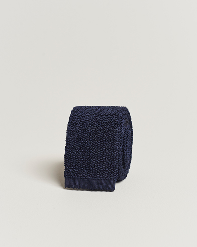 Herre |  | Drake's | Knitted Silk 6.5 cm Tie Navy