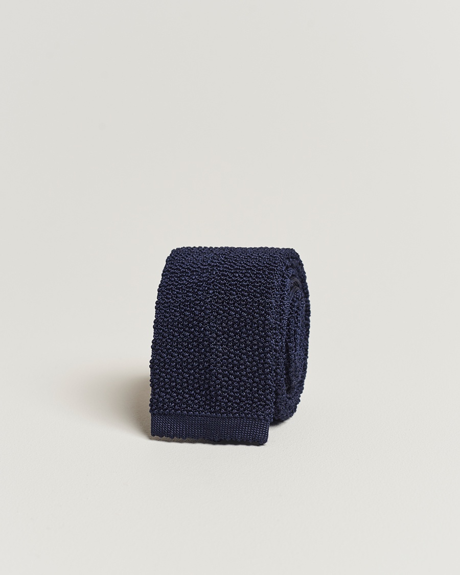 Herre | | Drake's | Knitted Silk 6.5 cm Tie Navy