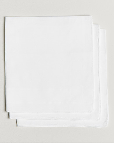 Lommetørklæde |  3-Pack Linen Pocket Square White