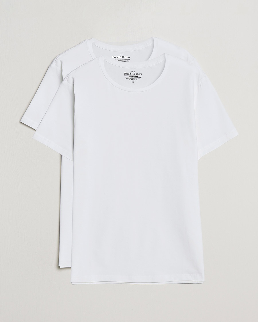 Bread & Boxers 2-Pack Crew Neck Tee White – Hvid