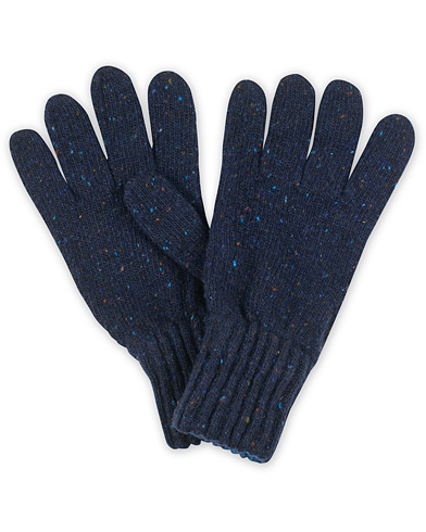  Merino Wool Donegal Gloves Navy