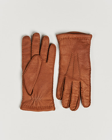Herre | Handsker | Hestra | Peccary Handsewn Cashmere Glove Cognac