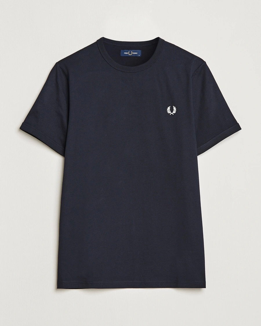 Fred Perry Ringer Crew Neck Tee Navy – Blå